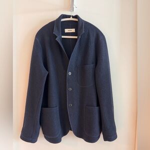 Buck Mason Navy Felted Wool Chore Coat Large